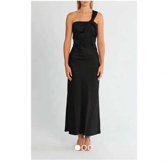Dresses | Black Halter Sheath Midi Dress For Wedding Guests | Poshmark